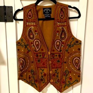 90s Embroidered Paisley Vest